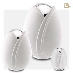 LoveUrns Tulip Urnen Voordeelset Wit (5.3, 0.65 en 0.1 liter)