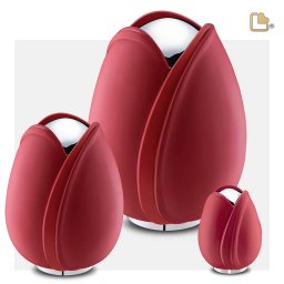 LoveUrns Tulip Urnen Voordeelset Rood (5.3, 0.65 en 0.1 liter)