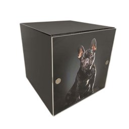 Grote Metalen Photocube Dieren Urn Matzwart (2 liter)