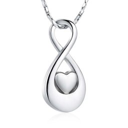RVS Assieraad Infinity Hartje Zilver, inclusief Slangencollier