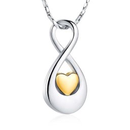 RVS Assieraad Infinity Hartje Goud, inclusief Slangencollier