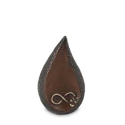 Mini Bronzen Traan Dierenurn Gouden Infinity en Vlinders (0.1 liter)