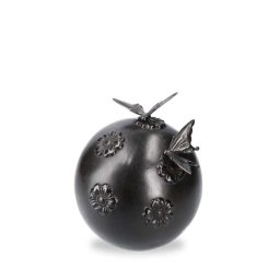 Bronzen Mini Bol Dieren Urn 2 Vlinders op Bloemen (0.1 liter)