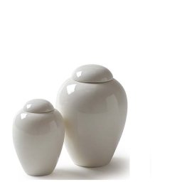 Kleine Porseleinen Dieren Urn Serenity White (0.76 liter)