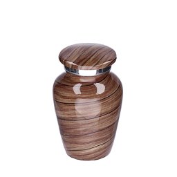 Elegance Mini Dierenurn Houtnerf Schuine Strepen (0.1 liter)