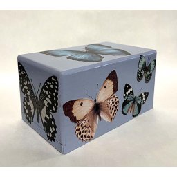 Blauwe Design Dierenurn vol Vlinders (0.4 liter)