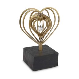 3D Mini Dierenurn Gouden Hart met Asbol en Asbuisje (0.015 liter)