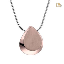 Ashanger Teardrop Bicolor Rozegoud, inclusief Design Slangencollier