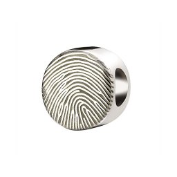 Rond Vingerafdruk Bedel of Hanger Zilver