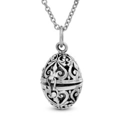 Ashanger Ovaal Zilveren Urntje met RVS Collier