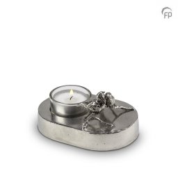 Asbeeldje Eeuwige Liefde - Verliefde Tortels, Waxinelichtje, Zilver (0.08 l.)