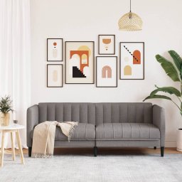 vidaXL Tweezitsbank stof taupe