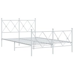 vidaXL Bedframe met hoofd- en voeteneinde metaal wit 120x200 cm