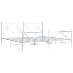 vidaXL Bedframe met hoofd- en voeteneinde metaal wit 193x203 cm