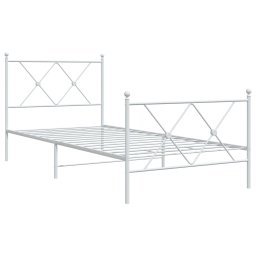 vidaXL Bedframe met hoofd- en voeteneinde metaal wit 90x190 cm