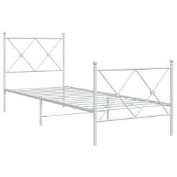 vidaXL Bedframe met hoofd- en voeteneinde metaal wit 80x200 cm