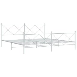 vidaXL Bedframe met hoofd- en voeteneinde metaal wit 200x200 cm