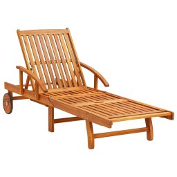 vidaXL Ligstoelen 2 st met tafel en kussens massief acaciahout