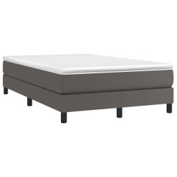 vidaXL Boxspring met matras kunstleer grijs 120x200 cm