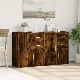 vidaXL Dressoirs 2 st 60x31x70 cm bewerkt hout gerookt eikenkleurig