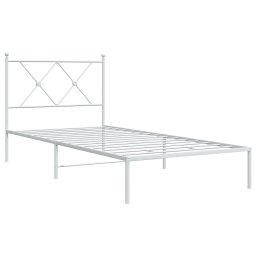 vidaXL Bedframe met hoofdbord metaal wit 90x190 cm