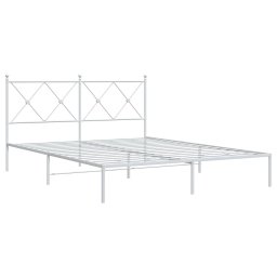 vidaXL Bedframe met hoofdbord metaal wit 150x200 cm