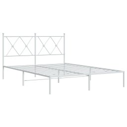 vidaXL Bedframe met hoofdbord metaal wit 135x190 cm