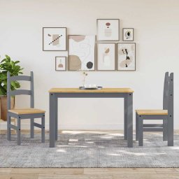 vidaXL Eetkamerstoelen 2 st 40x46x99 cm massief grenenhout grijs