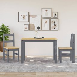 vidaXL Eetkamerstoelen 2 st PANAMA 40x46x90 cm grenenhout grijs