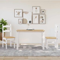 vidaXL Eetkamerstoelen 2 st 40x46x99 cm massief grenenhout wit