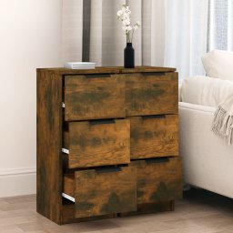 vidaXL Dressoirs 2 st 30x30x70 cm bewerkt hout gerookt eikenkleurig
