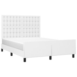 vidaXL Bedframe met hoofdbord kunstleer wit 140x190 cm