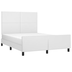 vidaXL Bedframe met hoofdbord kunstleer wit 140x190 cm