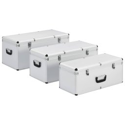 vidaXL Opbergkoffers 3 st aluminium zilverkleurig