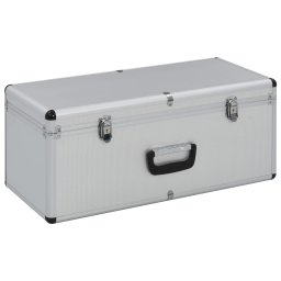 vidaXL Opbergkoffers 2 st aluminium zilverkleurig