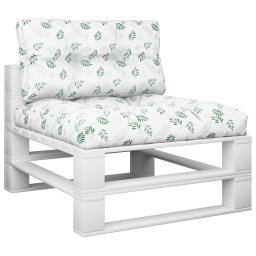 vidaXL Palletkussens 2 st stof bladpatroon
