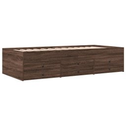 vidaXL Slaapbank met lades zonder matras 90x200 cm bruin eikenkleurig