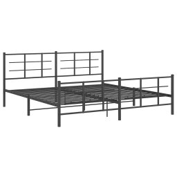 vidaXL Bedframe met hoofd- en voeteneinde metaal zwart 193x203 cm