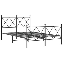vidaXL Bedframe met hoofd- en voeteneinde metaal zwart 120x190 cm