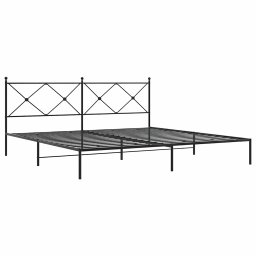 vidaXL Bedframe met hoofdbord metaal zwart 193x203 cm