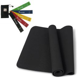 Thuissport Pakket - Yogamat Zwart + Weerstandsbanden