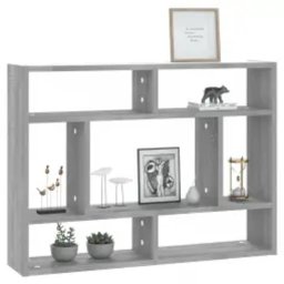 vidaXL Wandschap 75x16x55 cm bewerkt hout grijs sonoma eikenkleurig
