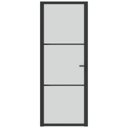 vidaXL Binnendeur 76x201,5 cm matglas en aluminium zwart