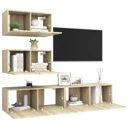 vidaXL 4-delige Tv-meubelset bewerkt hout sonoma eikenkleurig