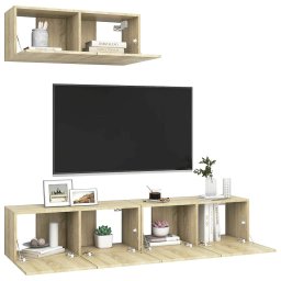 vidaXL Tv-meubelen 3 st bewerkt hout sonoma eikenkleurig