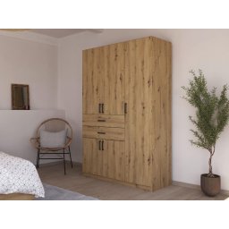 Kledingkast MAKALISKA 5 deuren 2 lades artisan eik