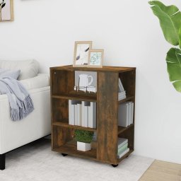 vidaXL Rolkast 60x35x75 cm bewerkt hout gerookt eikenkleurig