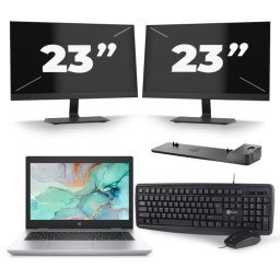 HP ProBook 645 G4 - AMD Ryzen 5 2500U - 14 inch - 8GB RAM - 256GB SSD - Windows 10 + 2x 23 inch Monitor
