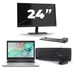 HP ProBook 645 G4 - AMD Ryzen 5 2500U - 14 inch - 8GB RAM - 256GB SSD - Windows 10 + 1x 24 inch Monitor