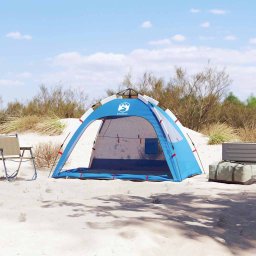 vidaXL Strandtent 2-persoons waterdicht snelontgrendeling azuurblauw